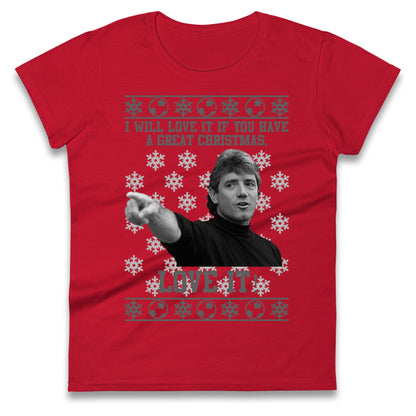 Kevin Keegan Christmas Womens t shirt
