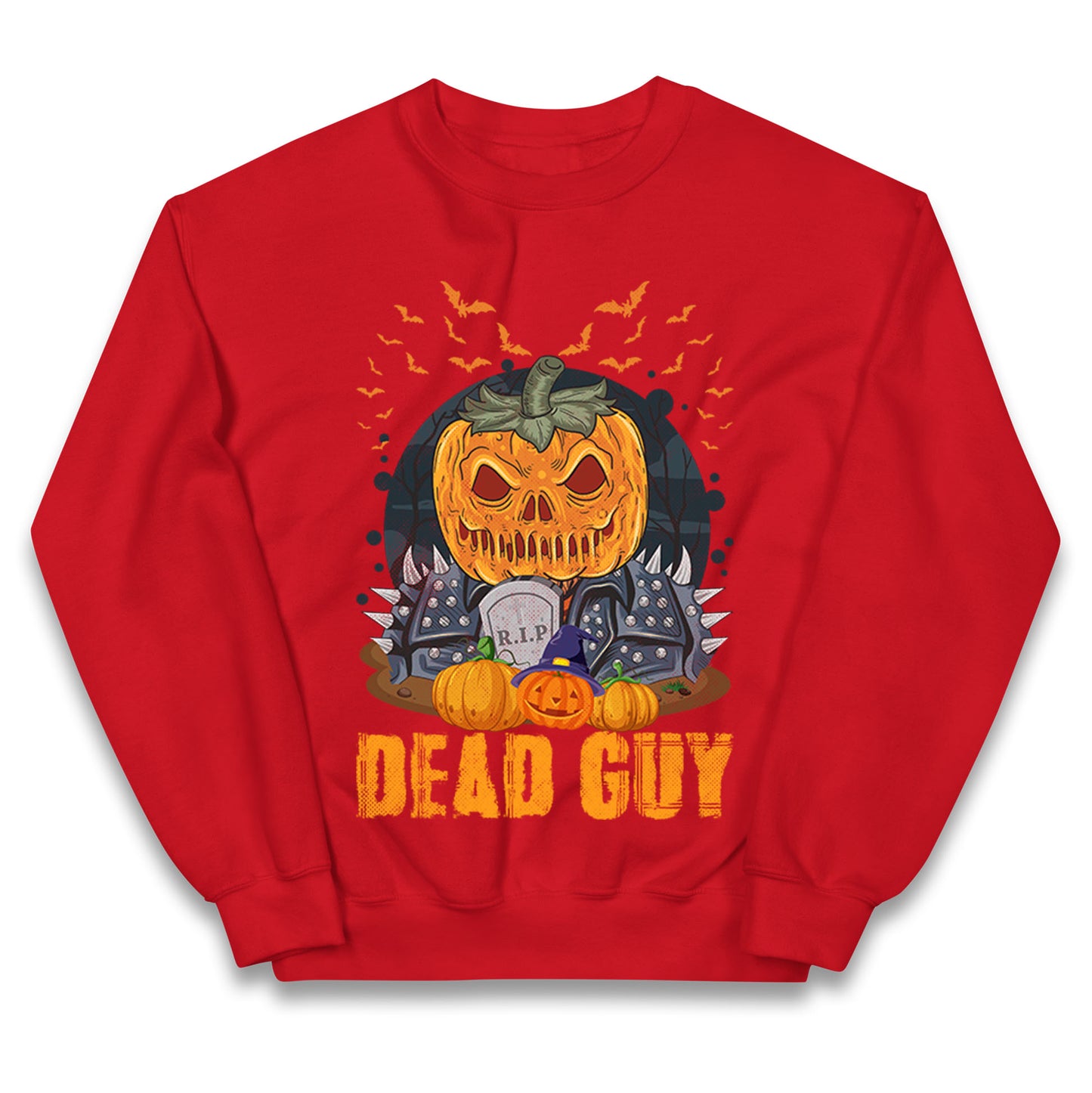 Scary Pumpkin Dead Guy Halloween Jumper
