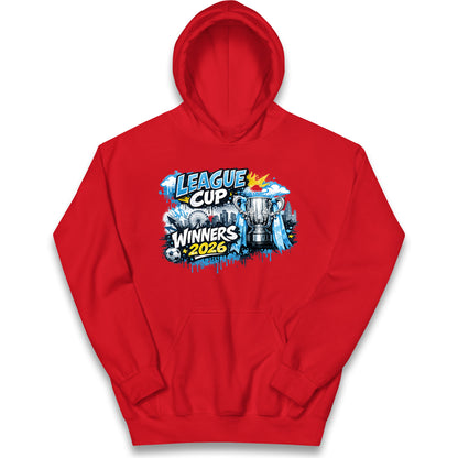 Man City League Cup Winners 2026 Kids Hoodie
