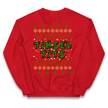 Christmas Tinsel Tits Funny Jumper