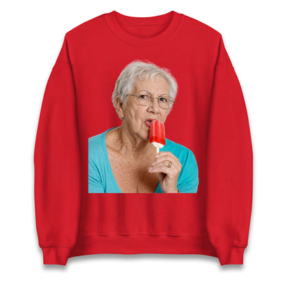 Grandma Licking Lollipop Seductively Jumper