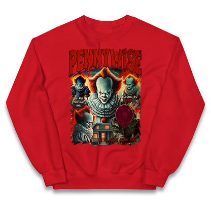 The Clown Pennywise Halloween Bootleg Kids Jumper