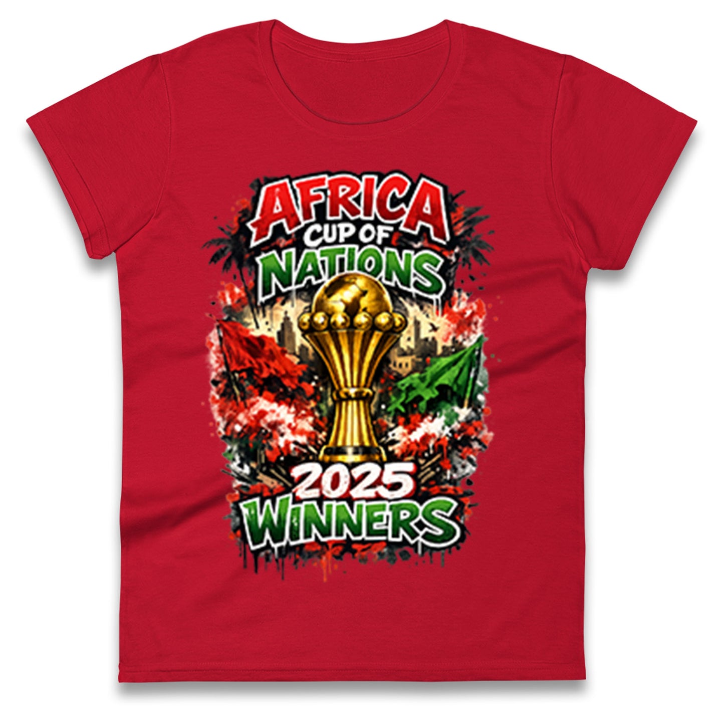 Morocco Africa Cup Of Nations Winners 2025 Ladies T Shirt