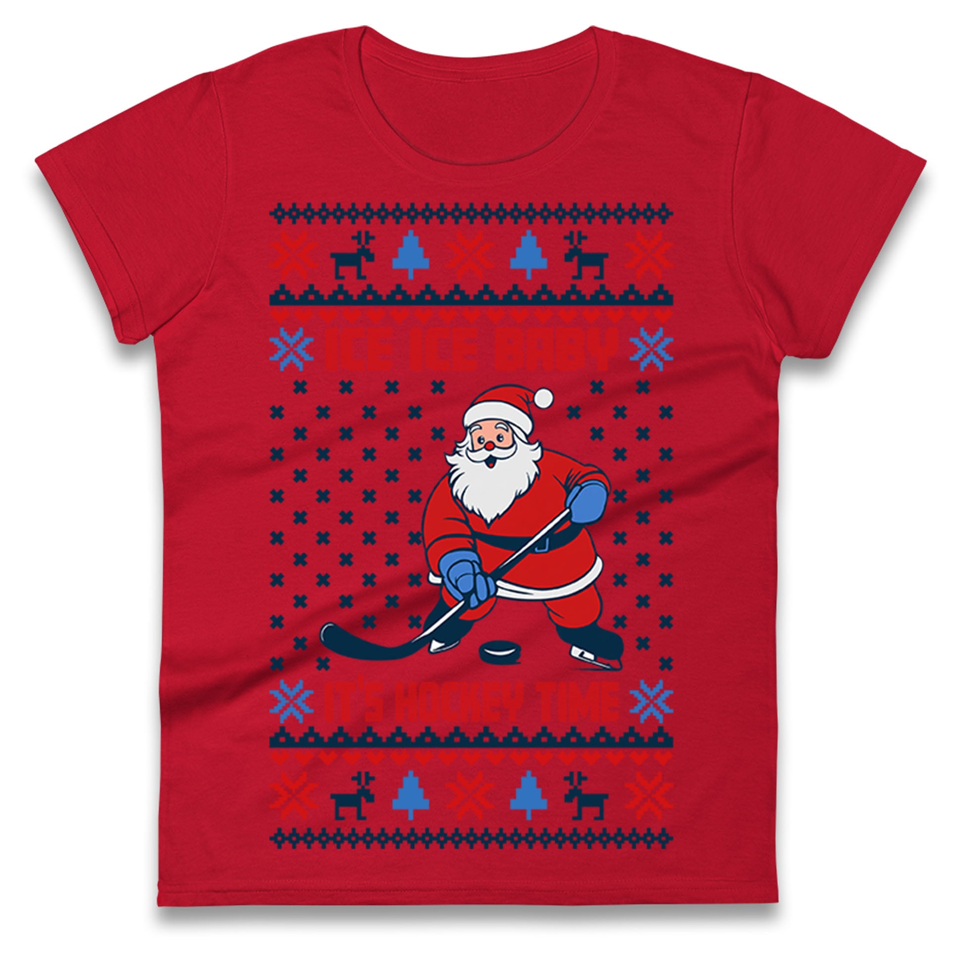 Hockey Christmas Ladies T Shirt 