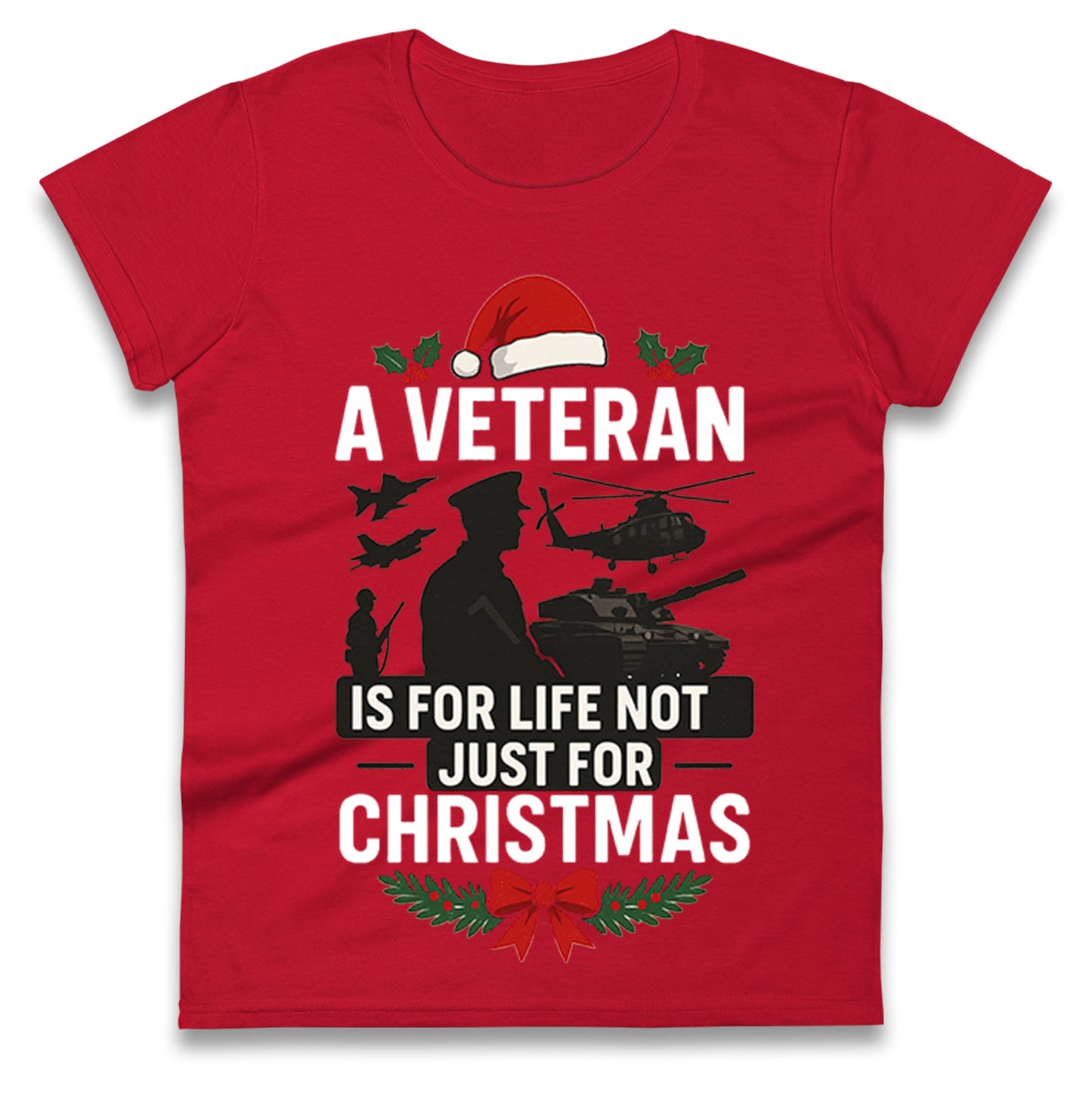 Veteran Christmas Ladies T Shirt 