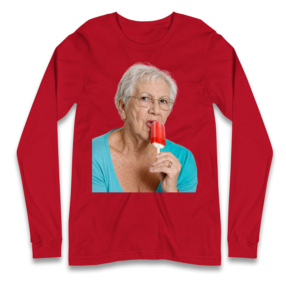 Grandma Licking Lollipop Seductively Longsleeve T Shirt