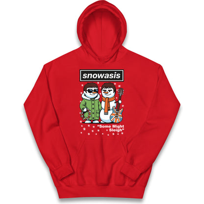 Funny Snowasis Might Sleigh Xmas Kids Hoodie