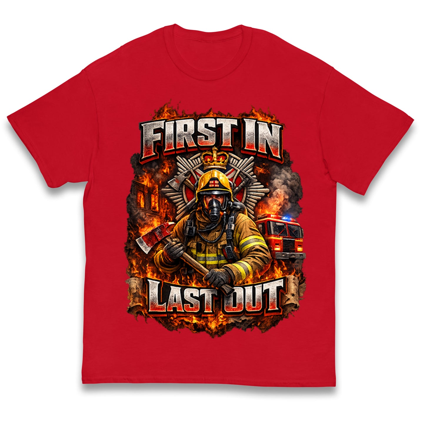 Firefighter First in Last Out Kids T Shirt