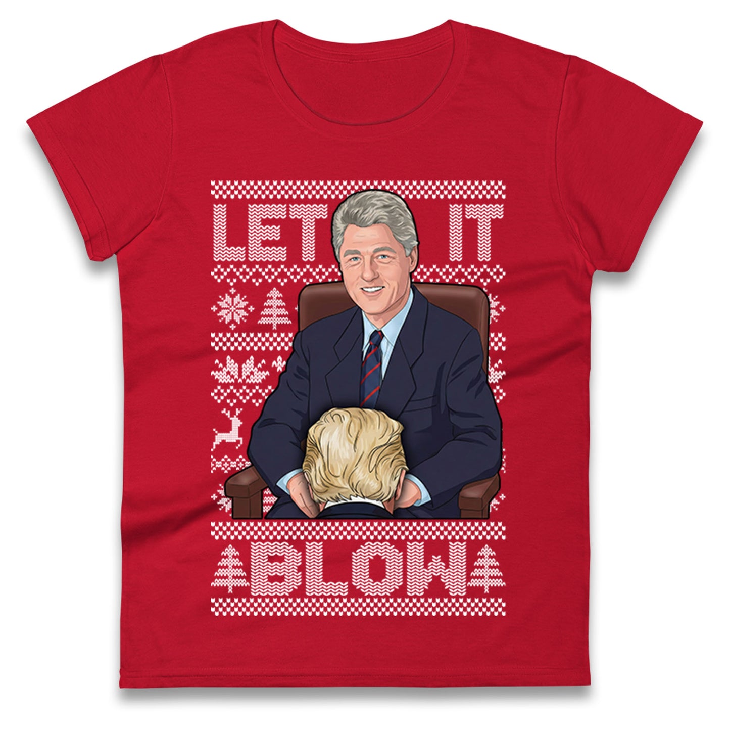 Bill Clinton Christmas Ladies T Shirt