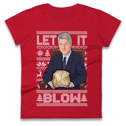 Bill Clinton Christmas Ladies T Shirt