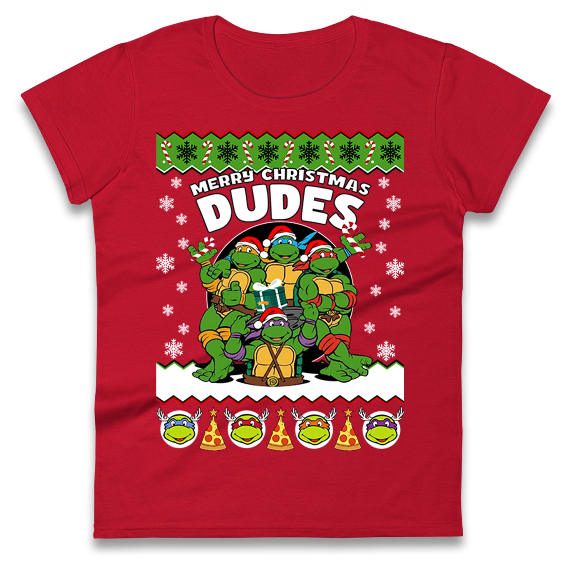Ninja Turtles Christmas Ladies T Shirt