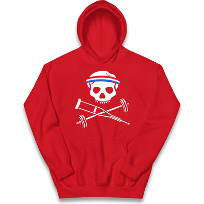 Johnny Knoxville Crutch Barbell and Bones Kids Hoodie