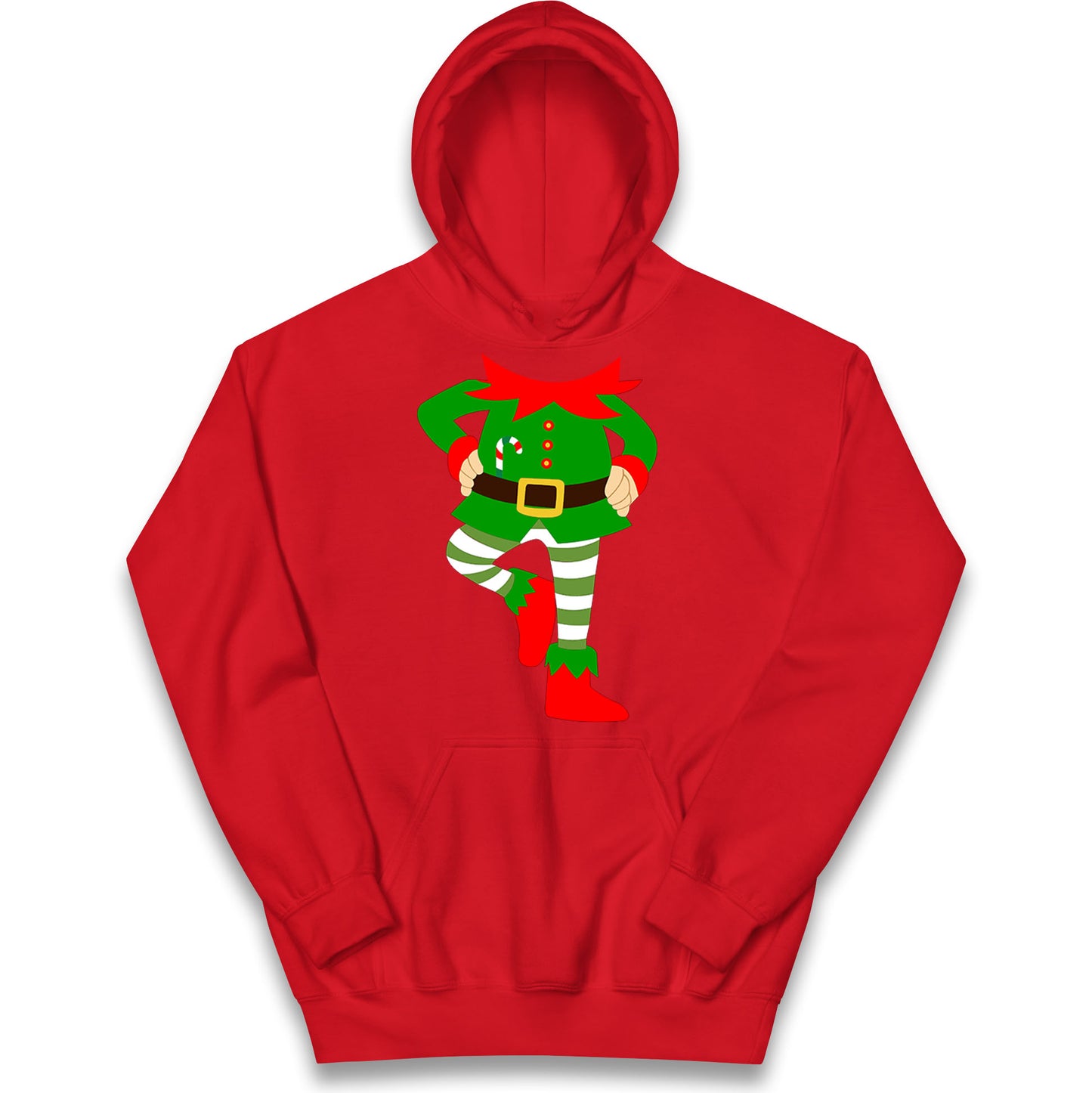 Personalise Christmas Party Wear Elf Kids Hoodie