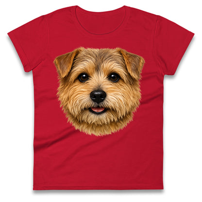 Norfolk Terrier Dog Face Ladies T Shirt