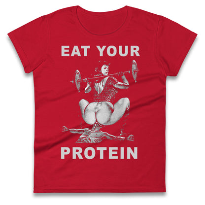 Breakfast Of Champions Eat Your Protein SarcasticLadies T Shirt