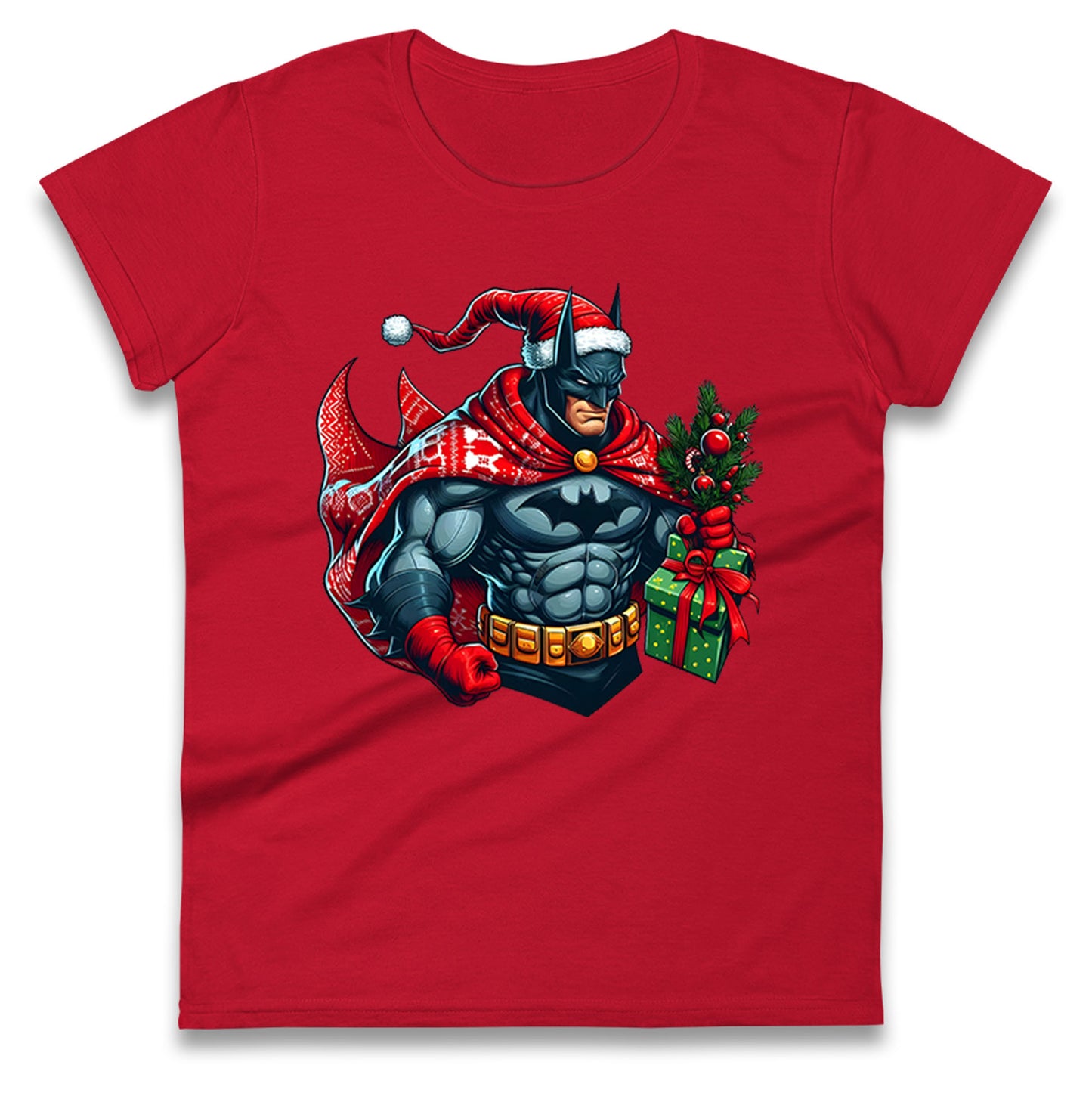 Batman Santa Ladies T Shirt