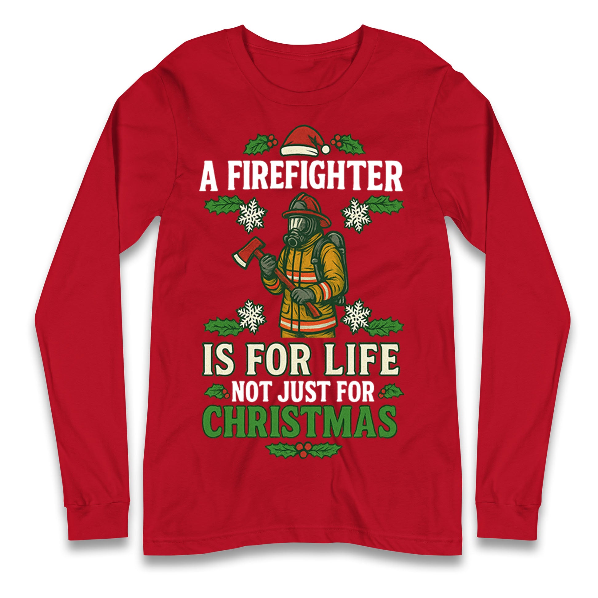 Firefighter Christmas Longsleeve T Shirt