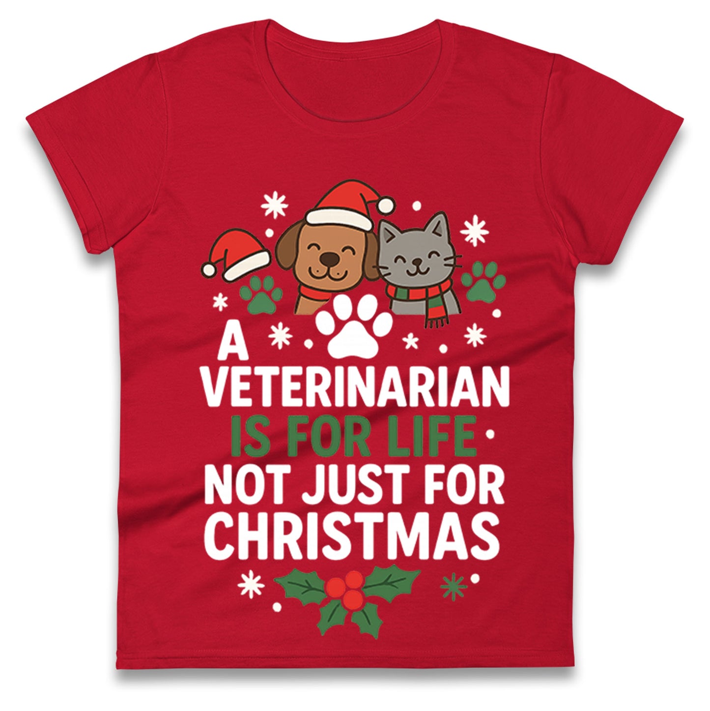 Veterinarian Christmas Ladies T Shirt
