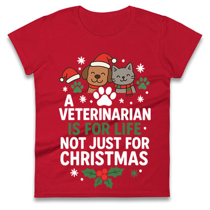 Veterinarian Christmas Ladies T Shirt