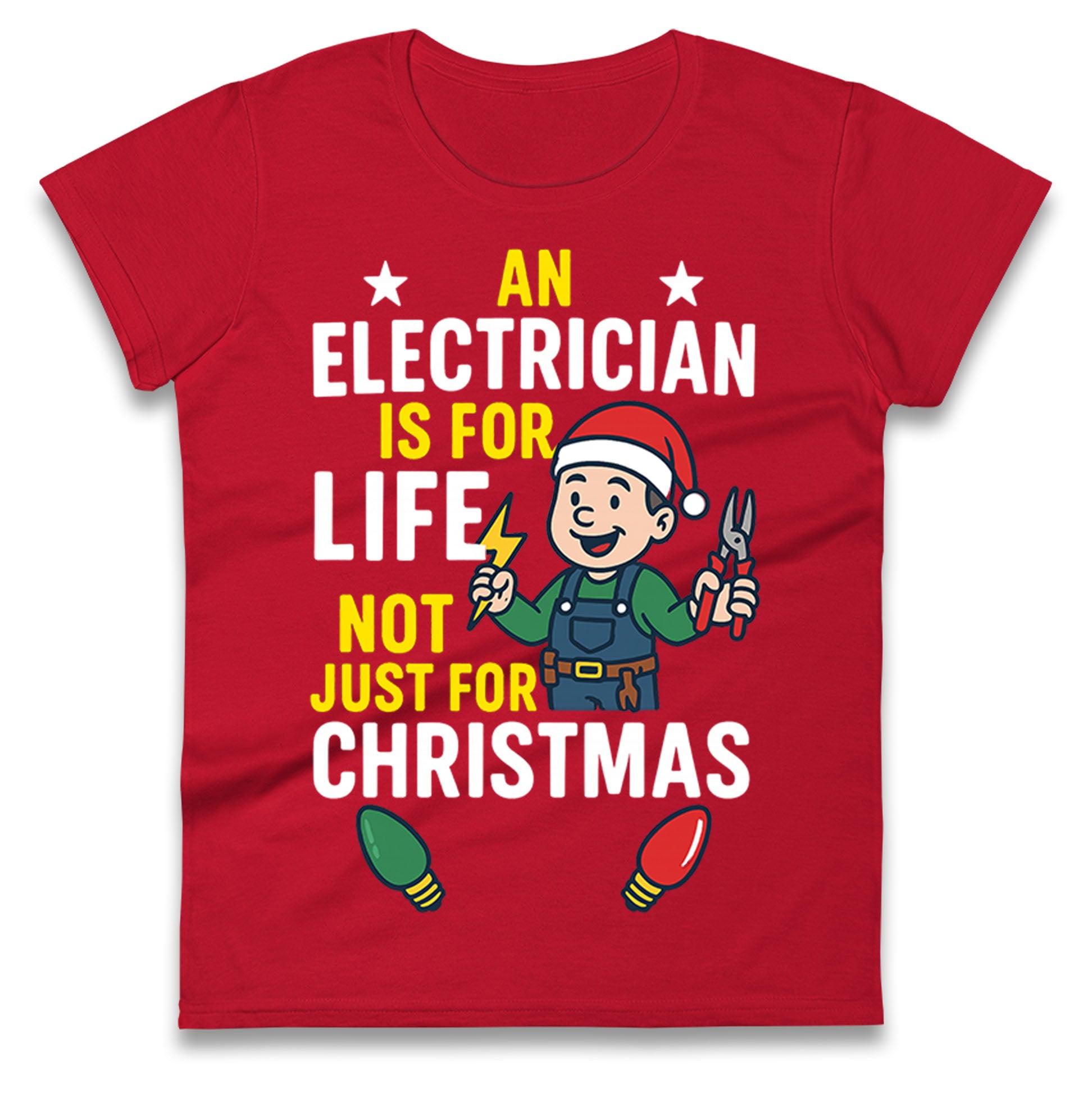 Electrician Christmas Ladies T Shirt