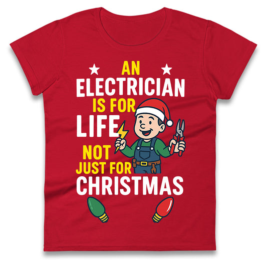 Electrician Christmas Ladies T Shirt