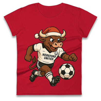 Retro Hereford Christmas Ladies T Shirt