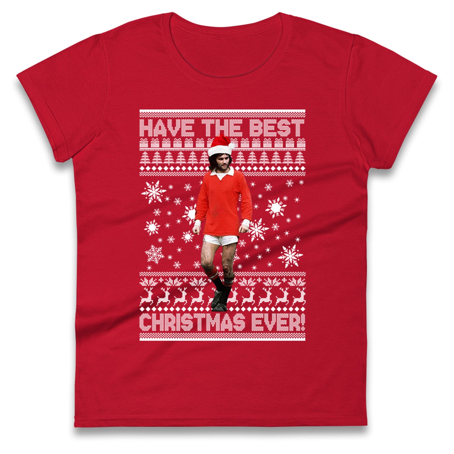 Christmas George Best Ladies T Shirt