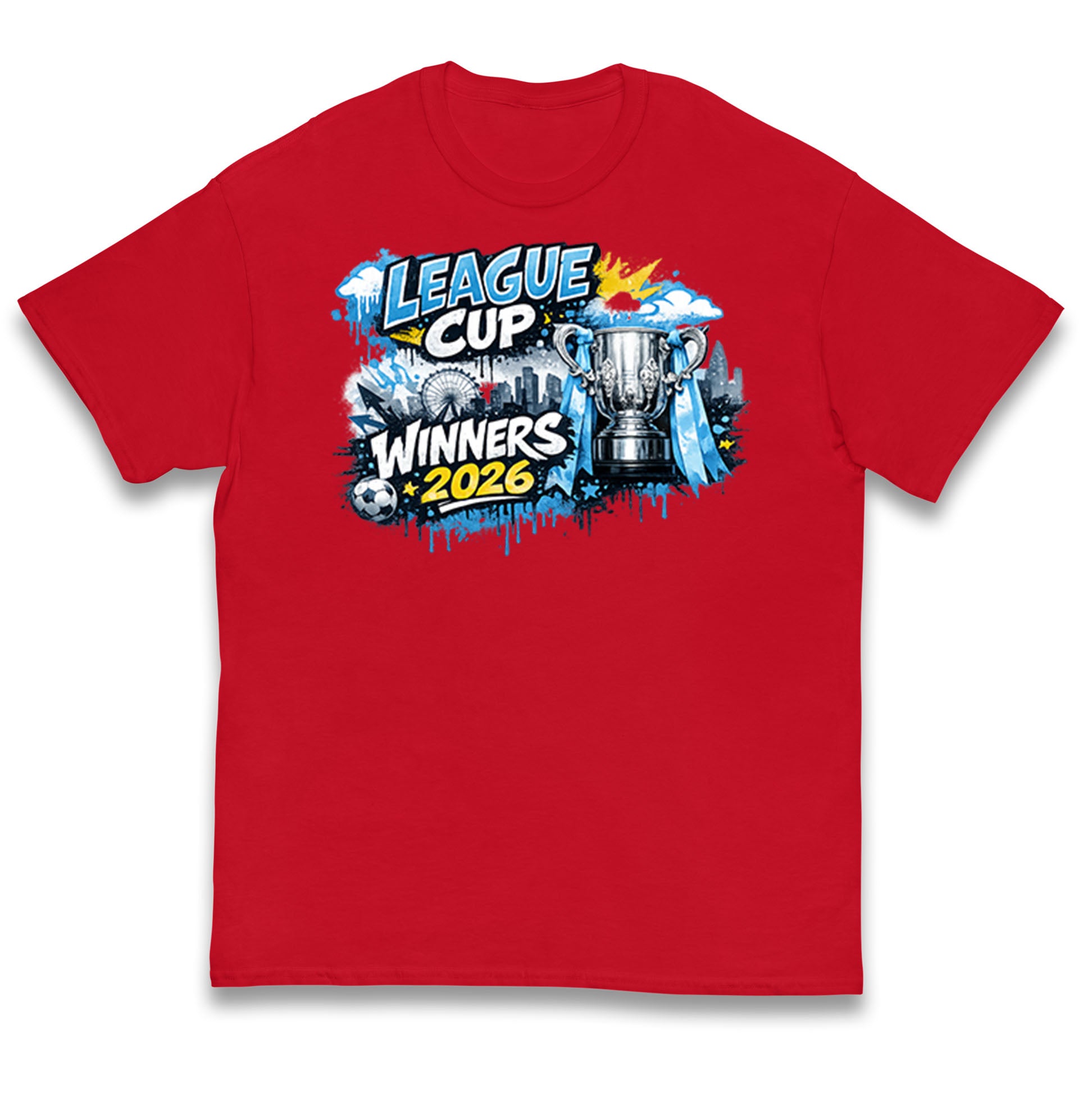 Man City League Cup Winners 2026 Kids T Shirt