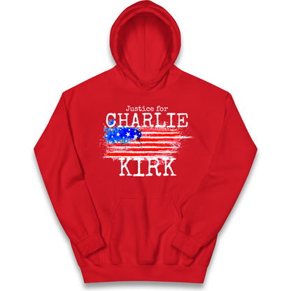 Justice For Charlie Kirk Kids Hoodie