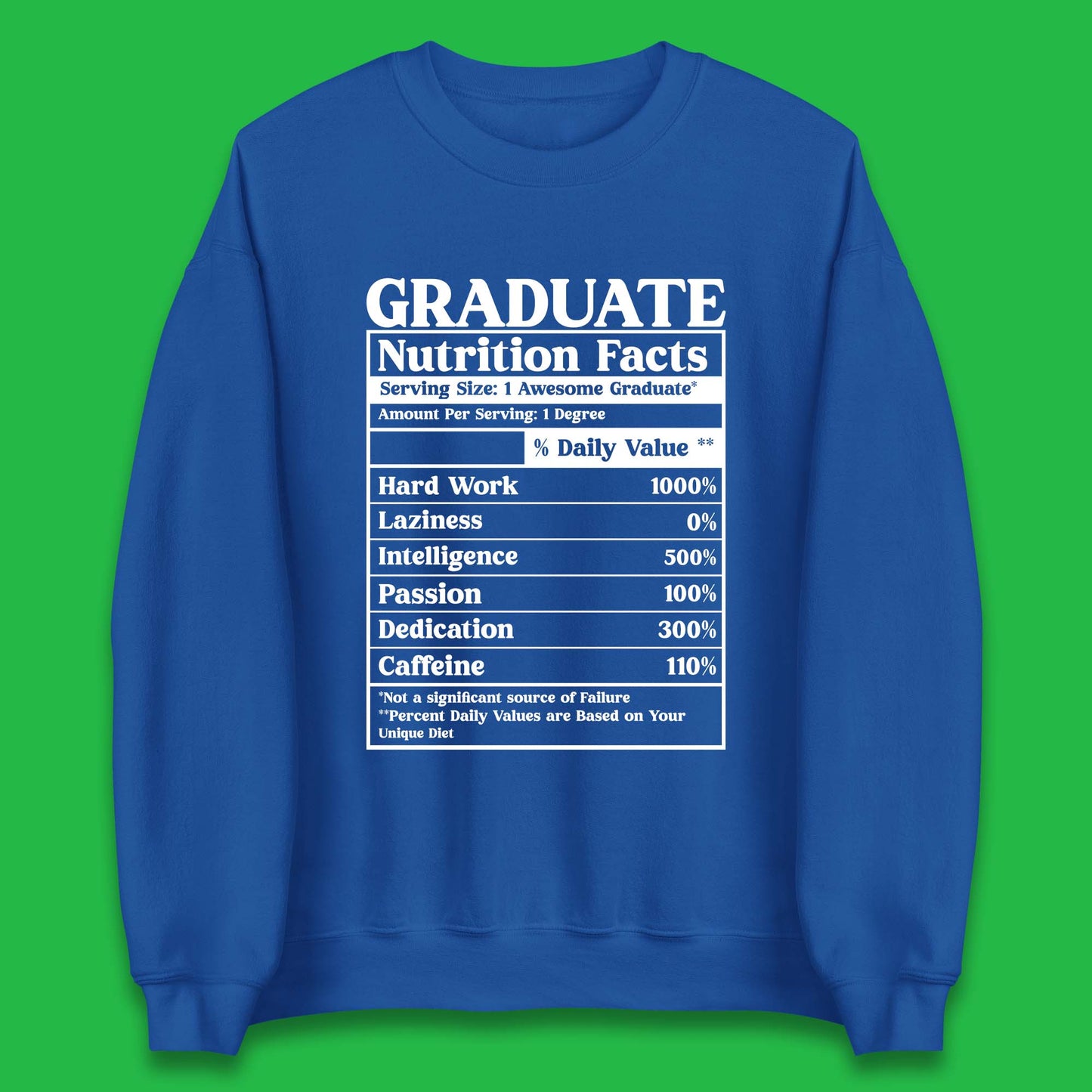 Graduate Nutrition Facts Unisex Sweatshirt