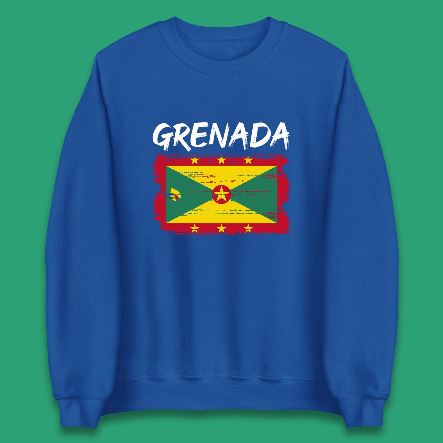 Grenada Flag Distressed Grenadian Heritage Country In The Caribbean Unisex Sweatshirt