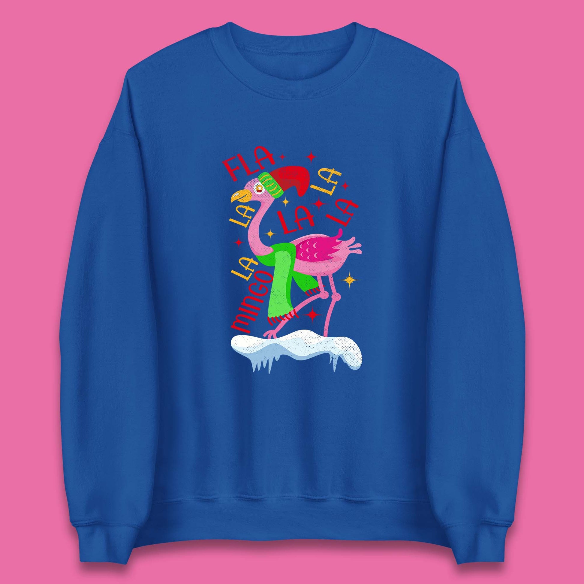 pink flamingo christmas sweatshirt