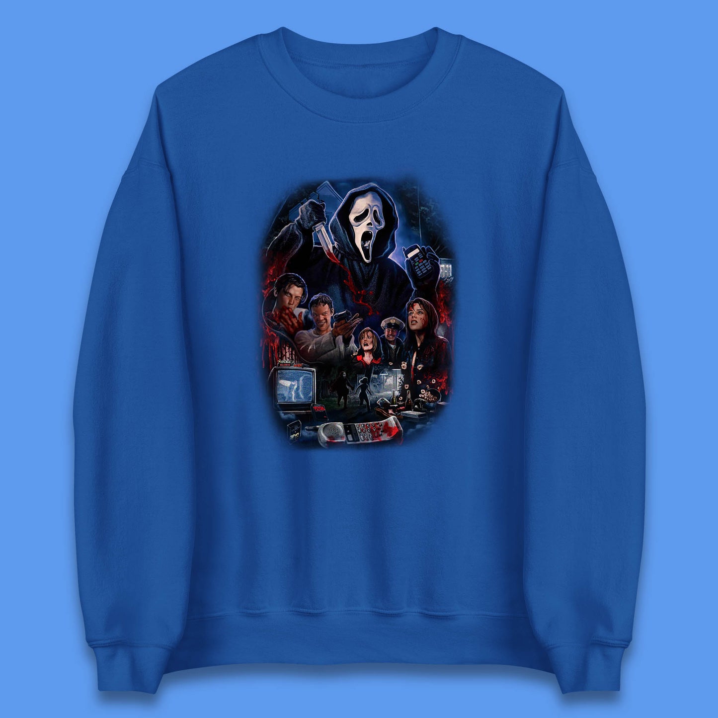 The Scream Movie Poster Ghostface Halloween Ghost Face Scream Horror Movie Character Unisex Sweatshirt