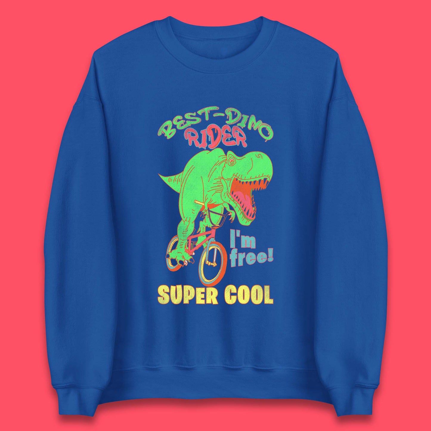 Dinosaur Riding Bicycle Unisex Sweatshirt