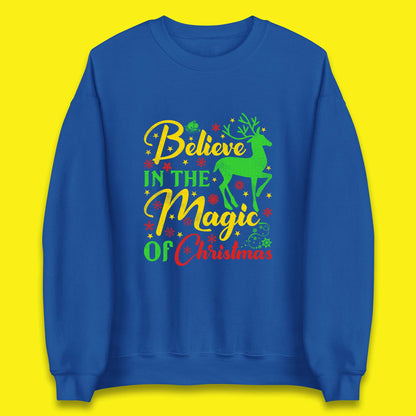 believe in the magic of christmas reindeer sweatshirt