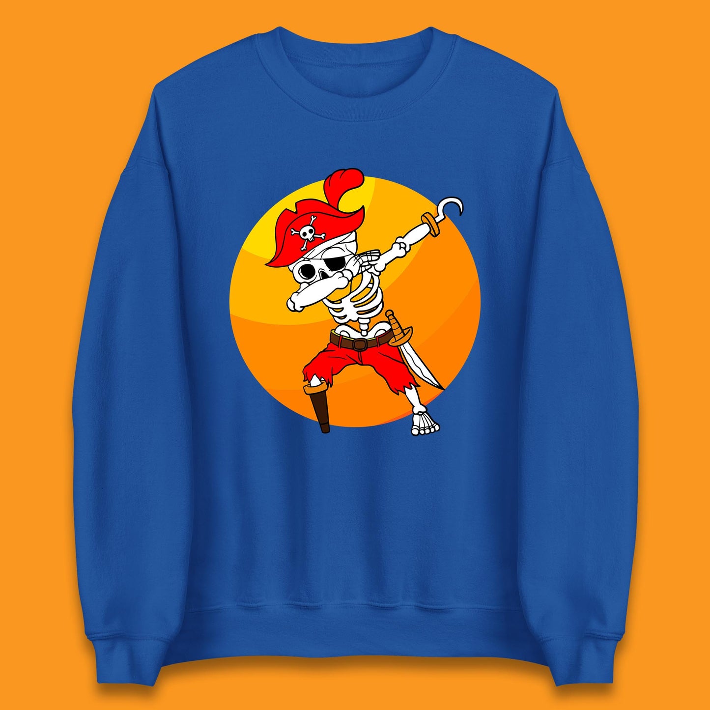Dabbing Pirate Skeleton Halloween Jolly Roger Funny Halloween Costume Unisex Sweatshirt