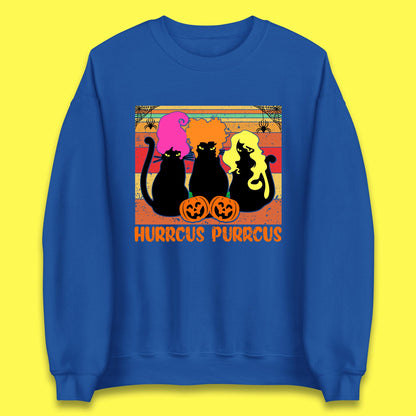 Vintage Halloween Witches Hurrcus Purrucs Scary Cat Horror Pumpkin Faces Hocus Pocus Halloween Costume Unisex Sweatshirt