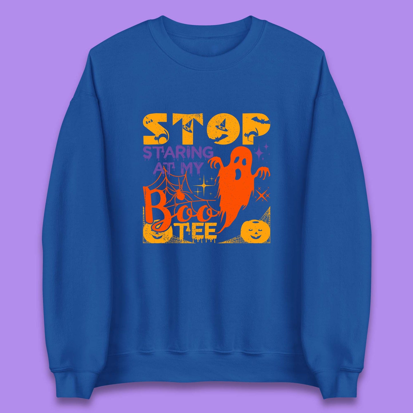 Stop Staring At My Boo Tee Funny Sayings Halloween Ghost Party Unisex Sweatshirt