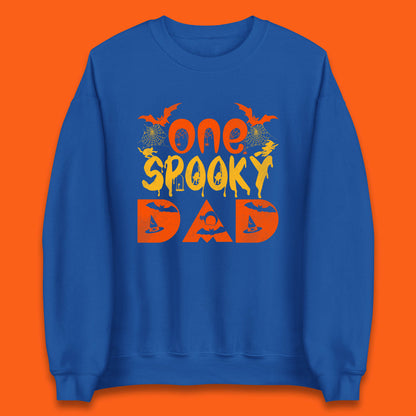 One Spooky Dad Happy Halloween Fall Season Dad Life Spooky Flying Bats Unisex Sweatshirt