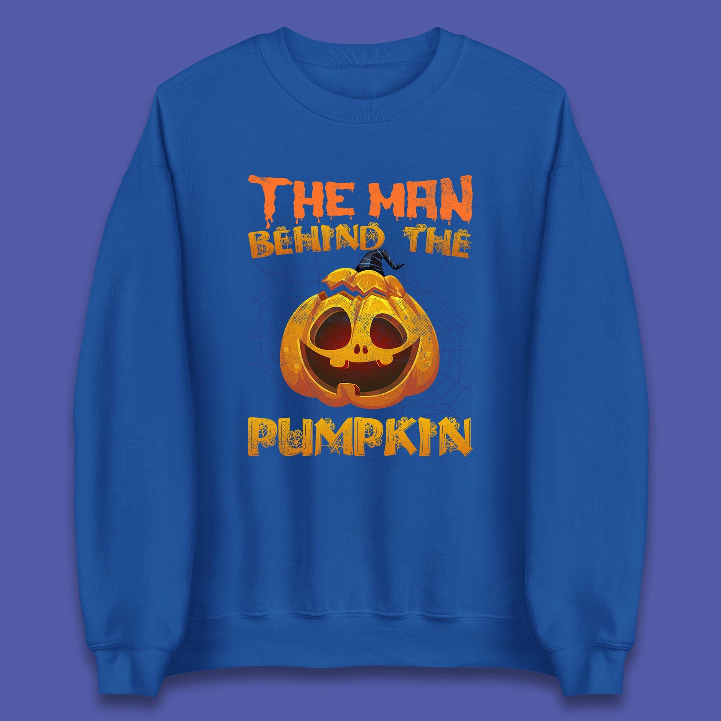The Man Behind The Pumpkin Halloween Pregnancy Baby Announcement New Dad Gift Unisex Sweatshirt