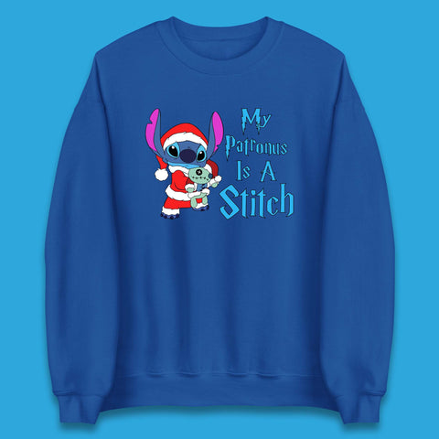 My Patronus Is A Stitch Disney Christmas Santa Stitch And Scrump Xmas Lilo And Stitch Unisex Sweatshirt