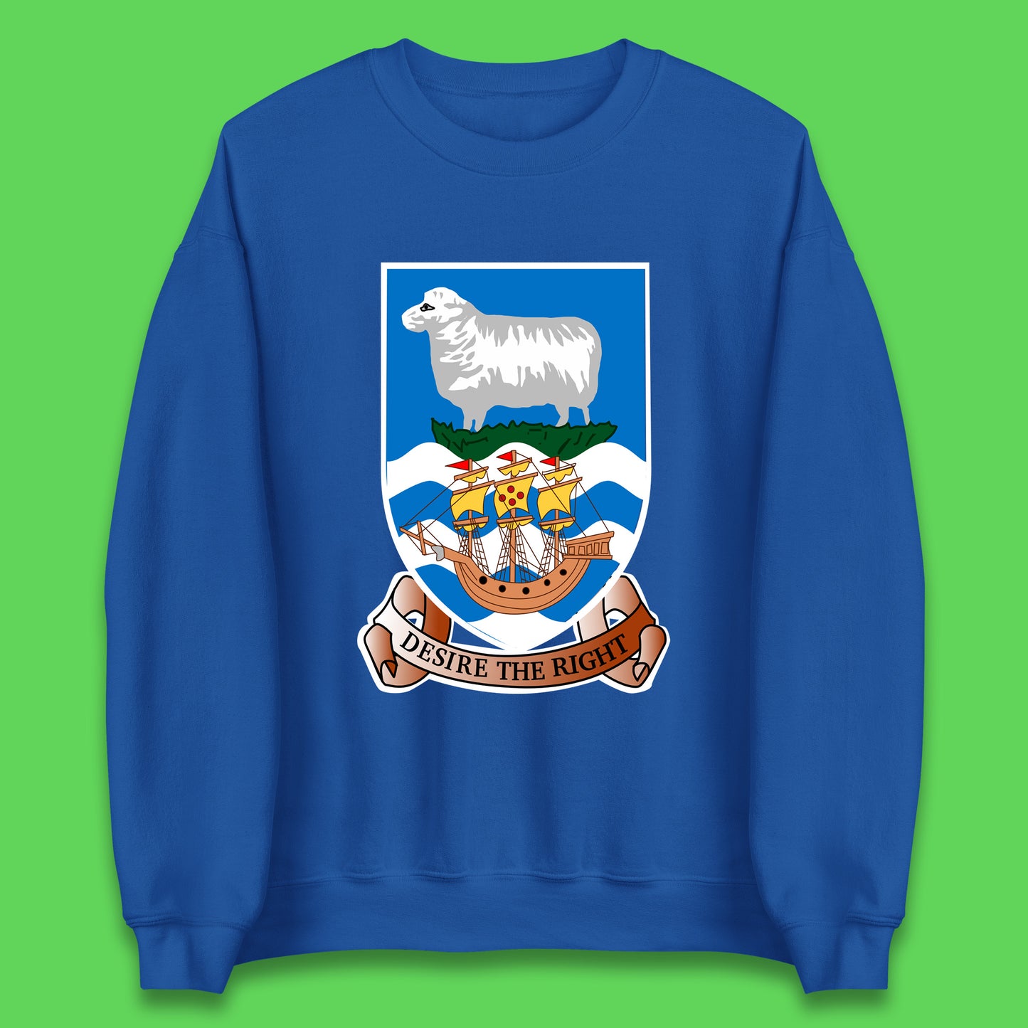 Coat Of Arms Of The British Overseas Territory Falkland Islands Coat Of Arms Of The Falkland Islands Flag Unisex Sweatshirt