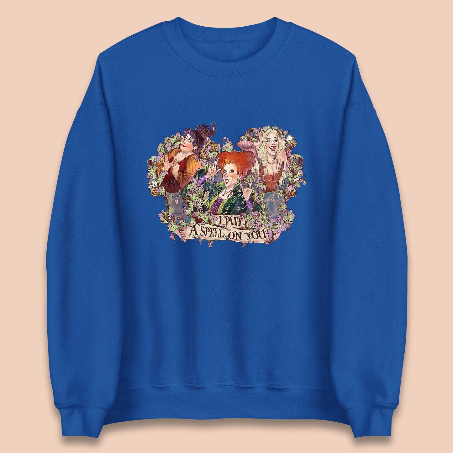 I Putt A Spell On You Halloween Sanderson Sisters Hocus Pocus Vintage Witches Unisex Sweatshirt
