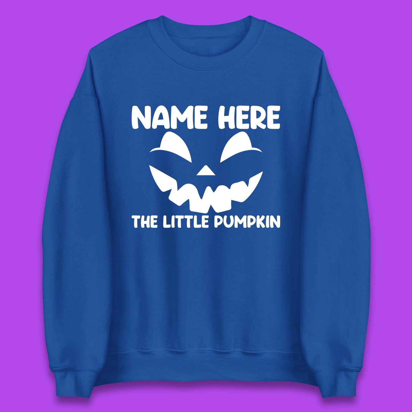 Personalised Your Name Here The Little Pumpkin Jack O Lantern Scary Spooky Face Unisex Sweatshirt