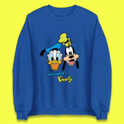 Disney Cartoon Characters Donald Duck And Pluto Goofy Face Disney World Trip Disney Vacation Unisex Sweatshirt