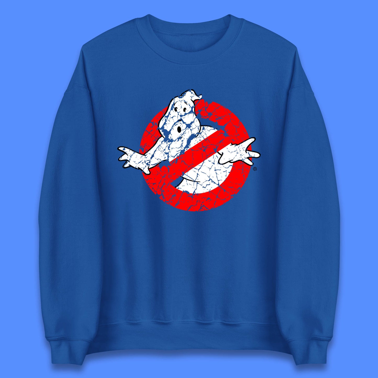 Distressed The Real Ghostbusters No Ghost Symbol Retro Halloween Movie Costume Unisex Sweatshirt
