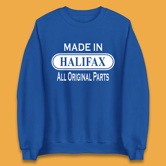 Made In Halifax All Original Parts Vintage Retro Birthday Town in  West Yorkshire, England Gift Unisex Sweatshirt