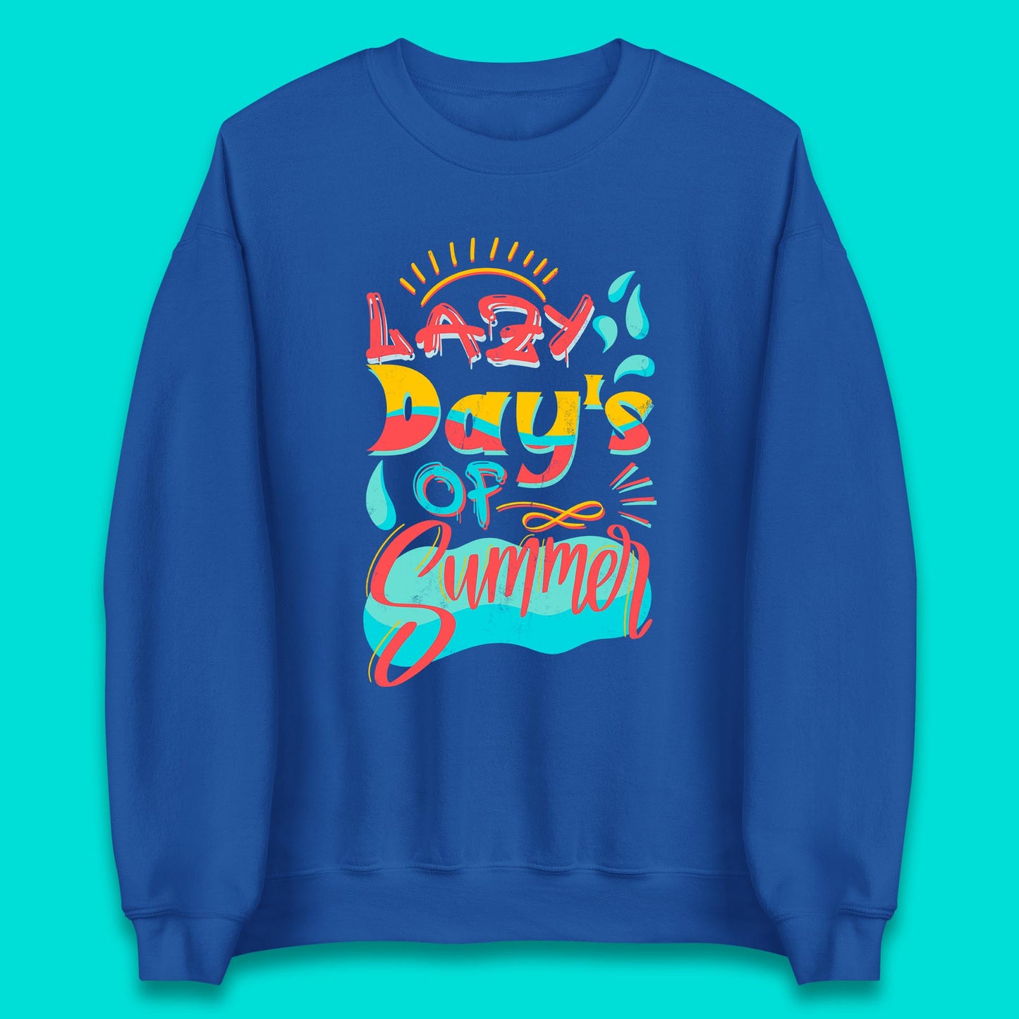 Lazy Days Of Summer Vintage Retro Sunset Surfer Beach Holiday Trip Unisex Sweatshirt