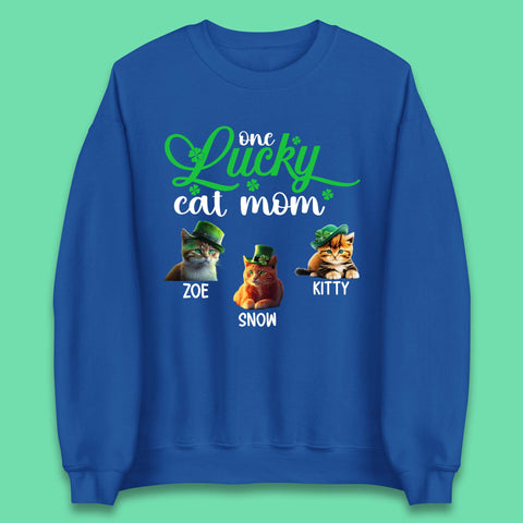 Personalised One Lucky Cat Mama Unisex Sweatshirt