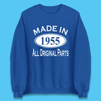 Made In 1955 All Original Parts Vintage Retro 68th Birthday Funny 68 Years Old Birthday Gift Unisex Sweatshirt
